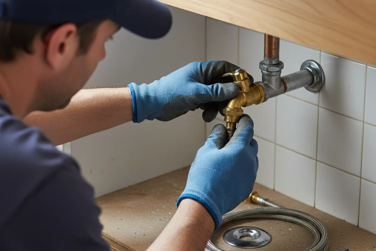 Shutoff valve and fitting work during Burst Pipe Repair in Kensington